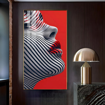 Stripes of Distinction Glass Finish Vertical Wall Art