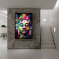 Colorful Enlightenment Glass Finish Vertical Wall Art