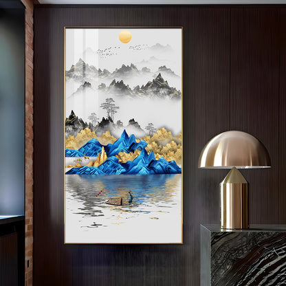 Visual Ode to Nature Glass Finish Vertical Wall Art