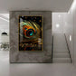 Radiant Feathered Glass Finish Vertical Wall Art