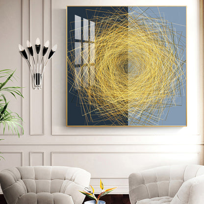 String Wire Glass Finish Square Wall Art