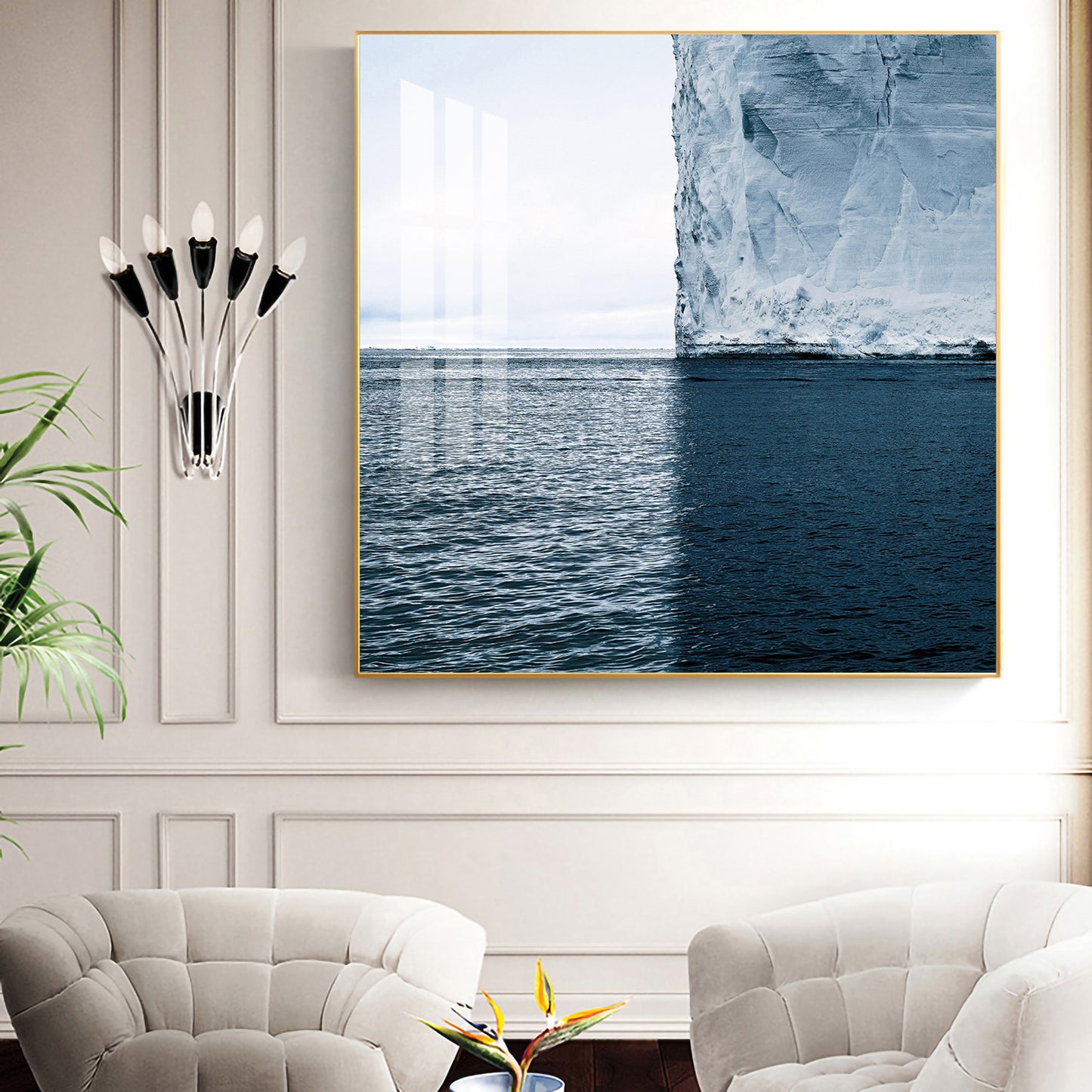 Glacial Dreamscape Glass Finish Square Wall Art