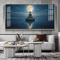 Buddha In Littoral land Glass Finish Horizontal Wall Art