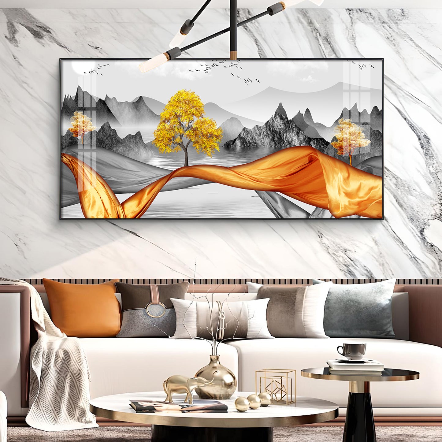 Autumnal Elegance Glass Finish Horizontal Wall Art