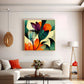 Abstract Bliss Flower Glass Finish Square Wall Art