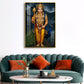 Lord Kartikeya Glass Finish Vertical Wall Art