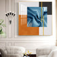 Blue Accent Glass Finish Square Wall Art
