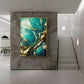 Opulent Ocean Glass Finish Vertical Wall Art