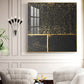 Black and Gold Reverie Glass Finish Square Wall Art