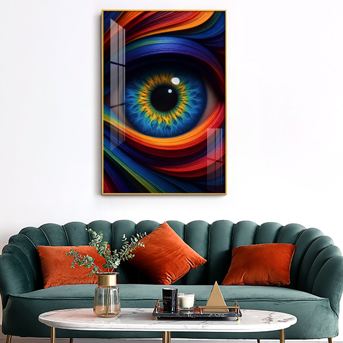 Colorful Eye Glass Finish Vertical Wall Art