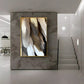 Golden Whisper Elegance Glass Finish Vertical Wall Art