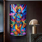 Jai Shree Krishna Glass Finish Vertical Wall Art