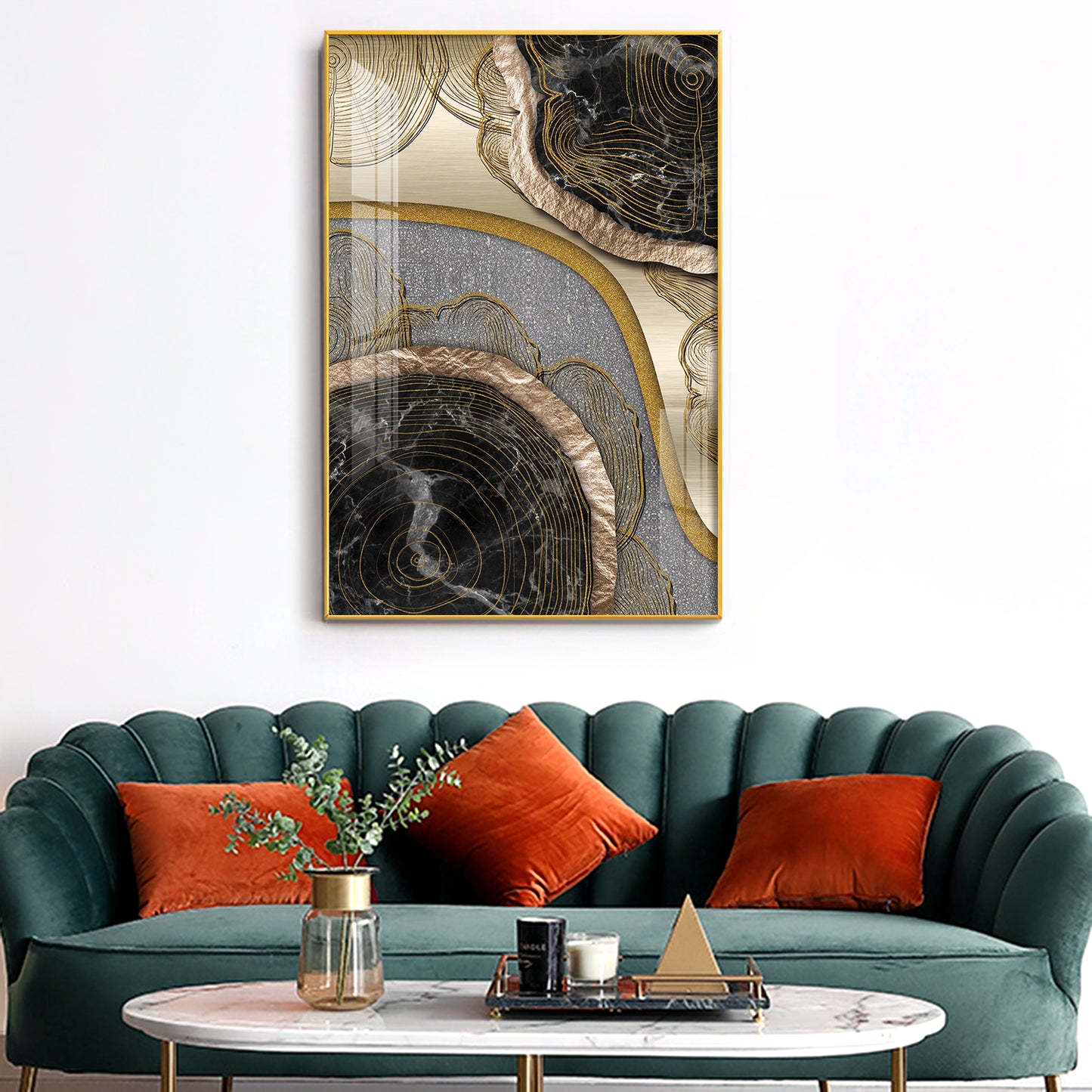 Majestic Fusion Glass Finish Vertical Wall Art