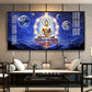 Illuminated Neon Buddha Glass Finish Horizontal Wall Art