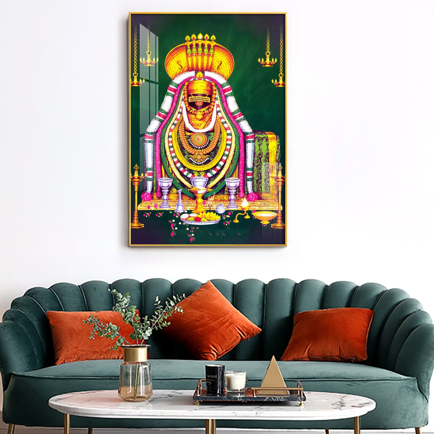 Thiru annamalaiyar Glass Finish Vertical Wall Art