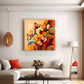 Warmth in Bloom Glass Finish Square Wall Art