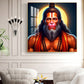 Lord Hanuman Glass Finish Square Wall Art