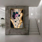 Noir Blossom Majesty Glass Finish Vertical Wall Art
