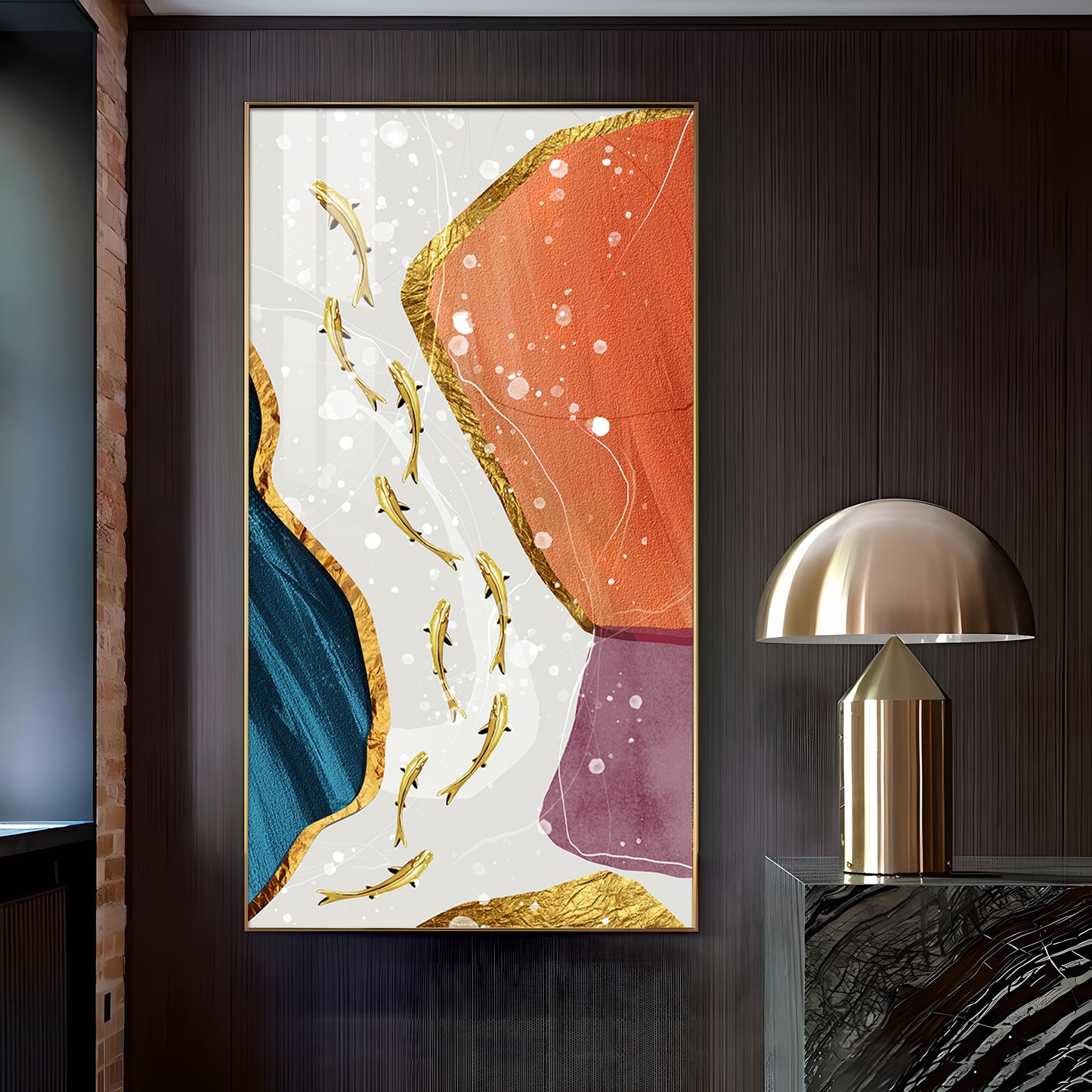 Ethereal Aquatics Glass Finish Vertical Wall Art