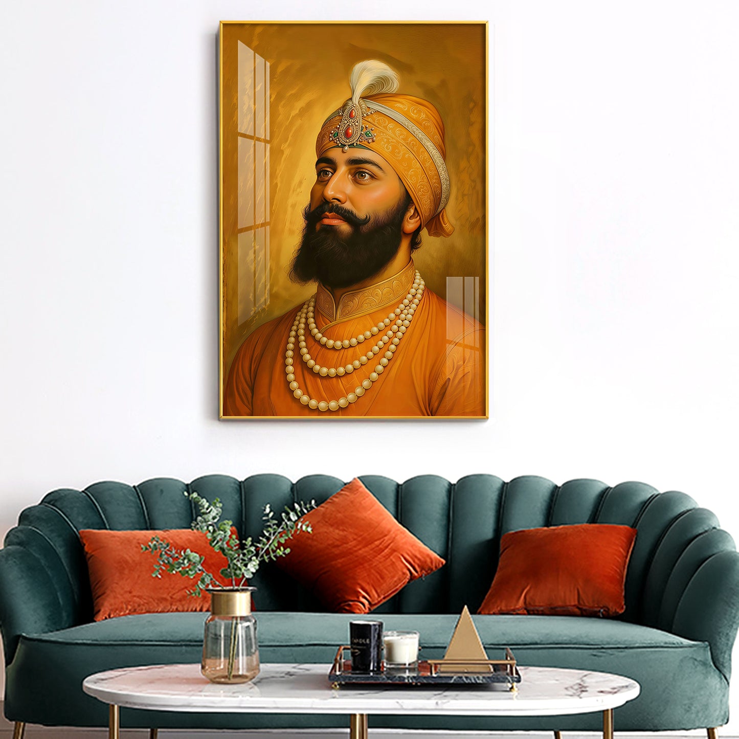 Dhan Dhan Kalgidhar Guru Gobind Singh Ji Glass Finish Vertical Wall Art
