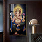 Om Gan Ganpataye Glass Finish Vertical Wall Art