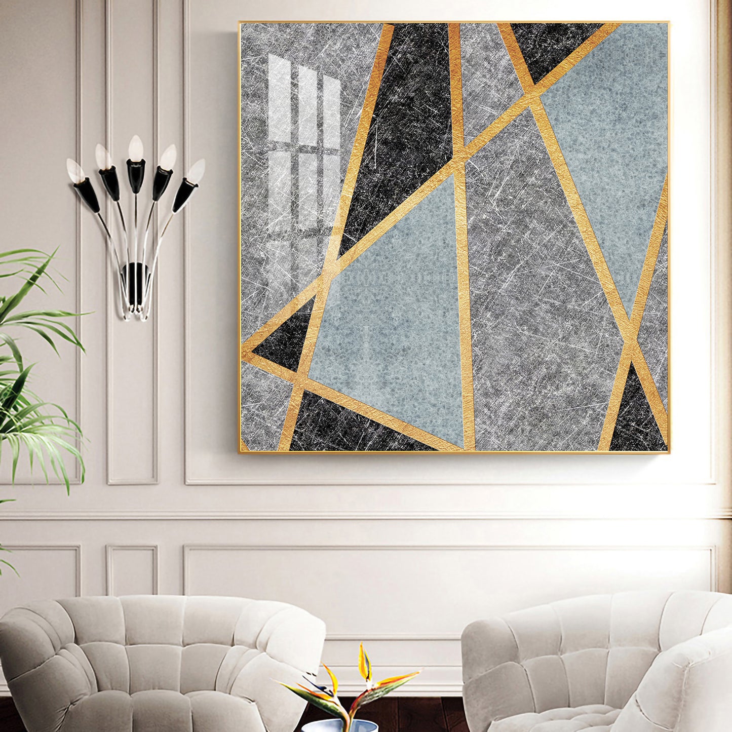 Modern Muse Glass Finish Square Wall Art