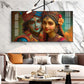 Lord Shri Radha And Krishna Loving Glass Finish Horizontal Wall Art