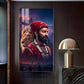Real Warrior Chhatrapati Sambhaji Maharaj Glass Finish Vertical Wall Art
