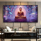 Abstract Harmony Of Buddha Glass Finish Horizontal Wall Art