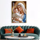 Mother Mary and Child wall art Glass Finish Vertical Wall Art