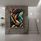 Colorful Harmony Glass Finish Vertical Wall Art