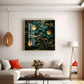 Emerald Garden Flower Glass Finish Square Wall Art