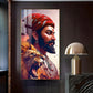 Jai Shivaji Maharaj Glass Finish Vertical Wall Art