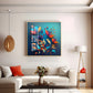 Shadowed Blooms Glass Finish Square Wall Art