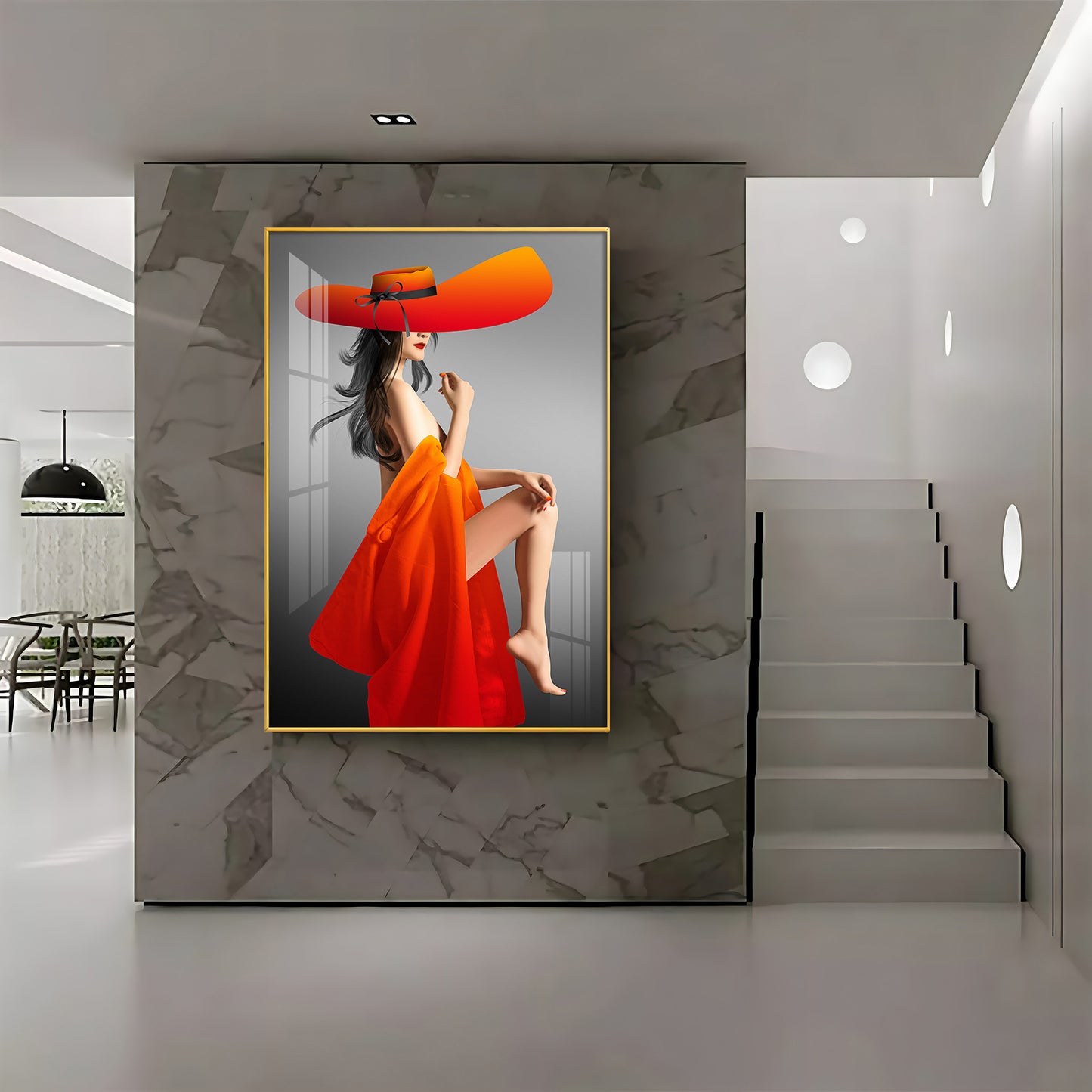 Bold Serenity Glass Finish Vertical Wall Art