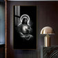 Jesus Black and White Glass Finish vertical Wall Art