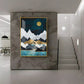 Moonlit Mountain Reverie Glass Finish Vertical Wall Art
