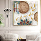 Ivory and Gold Fish Harmony Glass Finish Square Wall Art
