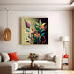 Midnight Petals Glass Finish Square Wall Art