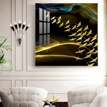 Horizon of Wings Glass Finish Square Wall Art