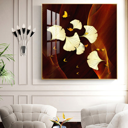 Floral Essence Glass Finish Square Wall Art