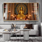 Buddha In Golden Incarnation Glass Finish Horizontal Wall Art
