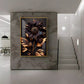 Golden Bloom Artistry Glass Finish Vertical Wall Art