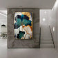 Green And White Petals Glass Finishh Vertical Wall Art