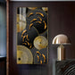 Goldfish Elegance Glass Finish Vertical Wall Art