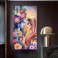 Divine Love Of Radha Krishna Glass Finish Vertical Wall Art
