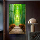 Harmony in Bamboo Trails Glass Finish Vertical Wall Art