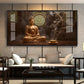 Buddha In Peace Glass Finish Horizontal Wall Art