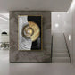 Golden Elegance Glass Finish Vertical Wall Art