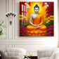 Serene Gautam Buddha Glass Finish Square Wall Art